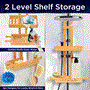 Pyle - SLSHCD90 , Home and Office , Therapeutic , Bamboo Hanging Shower Caddy - 2 Level Waterproof and Anti-Stain Storage Organizer with Anti-Slip Grip Strips (Natural)