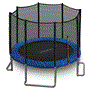 Pyle - SLTRA8BL , Home and Office , Fitness Equipment - Home Gym , Health and Fitness , Fitness Equipment - Home Gym , Home Backyard Sports Trampoline - Large Outdoor Jumping Fun Trampoline for Kids / Children, Safety Net Cage (8ft.)