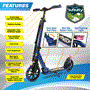 Pyle - SLTS68 , Sports and Outdoors , Kids Toy Scooters , Lightweight and Foldable Kick Scooter - Adjustable Scooter for Teens and Adult, Alloy Deck with High Impact Wheels (Blue)