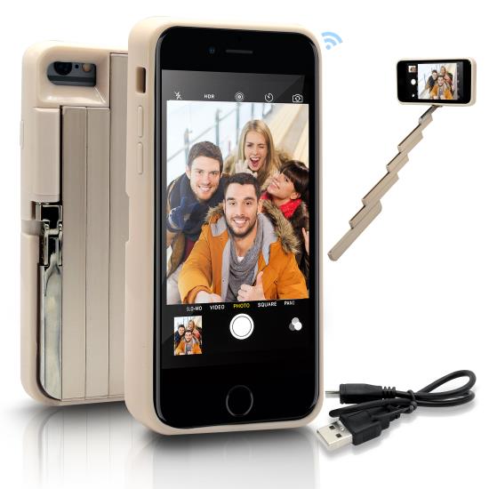 Pyle - IPE7GOLD , Home and Office , Carrying Cases - Portability , Gadgets and Handheld , Carrying Cases - Portability , StikBox Selfie Stick Phone Case with Bluetooth Remote - for Samsung Galaxy Note 5