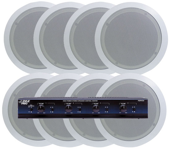 4 Room In Ceiling Home Speaker System W Speaker Selector Volume