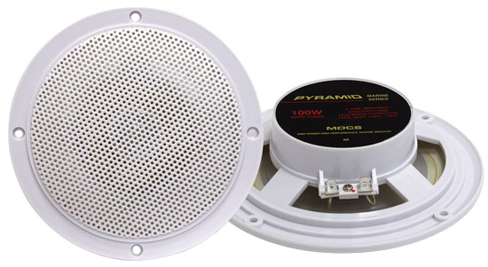 Pyle - MDC6 , Used , 5.25'' Marine 100 Watts Dual Cone Waterproof Stereo Speakers