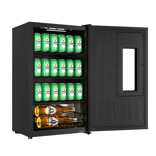 Pyle - NCBEERCL100 , Kitchen & Cooking , Fridges & Coolers , 108-Can Beer Fridge Cooler with Glass Door and Digital Temperature Control for Chilling Beers and Sodas (Black)