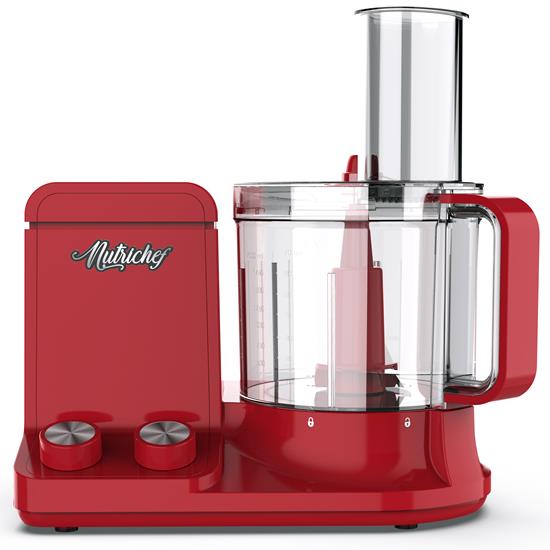 Pyle - NCFPRED.5 , Kitchen & Cooking , Blenders & Food Processors , Multifunction Food Processor - Ultra Quiet Powerful Motor, Includes 6 Attachment Blades, Up to 2L Capacity (Red)