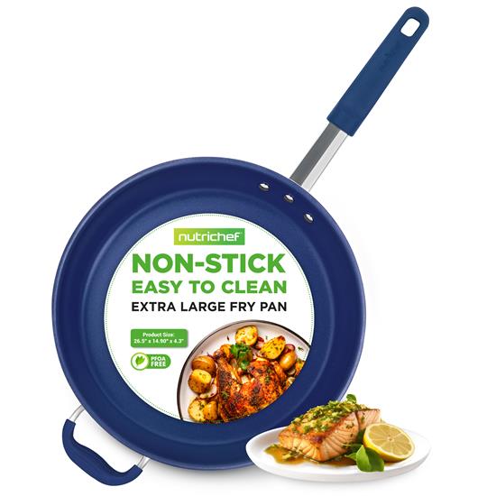 Pyle - NCFRYP14.5 , Kitchen & Cooking , Cookware & Bakeware , 14''Non-stick Fry Pan - Durable Pan with Silicone Handle, Ceramic Coating Inside