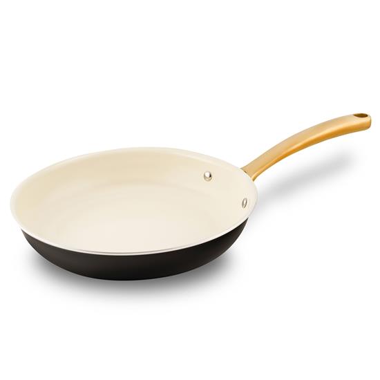 Pyle - NCHG8.6 , Kitchen & Cooking , Cookware & Bakeware , 8'' Small Fry Pan - Non-stick Pan with Silicone Handle, Interior Non-stick Ceramic Coating and Polyester Coating Outside