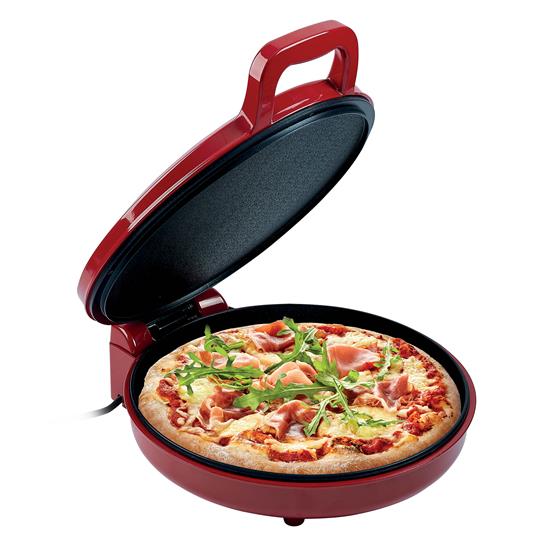 Pyle - NCSW837RED , Kitchen & Cooking , Ovens & Cookers , Countertop Pizza Maker - Non-Stick Electric Pizza Oven with Cool Touch Handle and Uplift Function, Includes Spatula (Red)