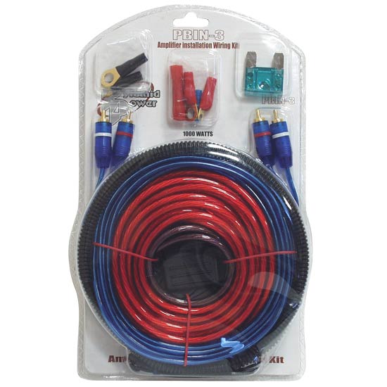 Pyle - PBIN3 , Sound and Recording , Cables - Wires - Adapters , 1000 Watt 20 ft. Amplifier Installation Wiring Kit