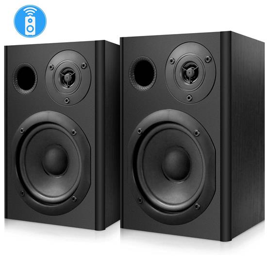 Pyle - PBKSP52 , Sound and Recording , PA Loudspeakers - Cabinet Speakers , Desktop Bluetooth Bookshelf Speakers - HiFi Studio Monitor Computer Desk Stereo Speaker System (400 Watt MAX)