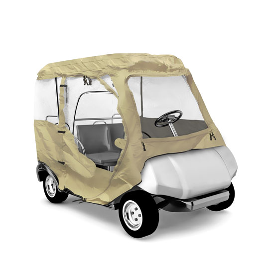 Pyle - PCVGFCP90 , Marine and Waterproof , Protective Storage Covers , On the Road , Protective Storage Covers , Armor Shield Club Car Golf Cart Protective Storage Enclosure Cover, Indoor/Outdoor, Fits Precedent® Golf Cart Models (Tan Color)