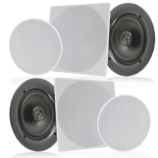 Pyle - PDIC1686 , Sound and Recording , Home Speakers , 8.0" In-Wall / In-Ceiling Speakers, 2-Way Flush Mount Home Speaker Pair, 250 Watt