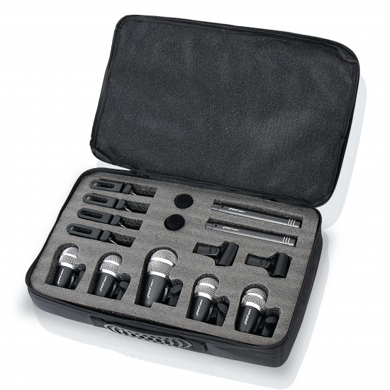 Pyle - PDKM12 , Musical Instruments , Microphones - Headsets , Sound and Recording , Microphones - Headsets , Pro Audio Drum Microphone Kit - Wired Drum / Instrument Microphones with XLR Audio Cables (7 Mics)