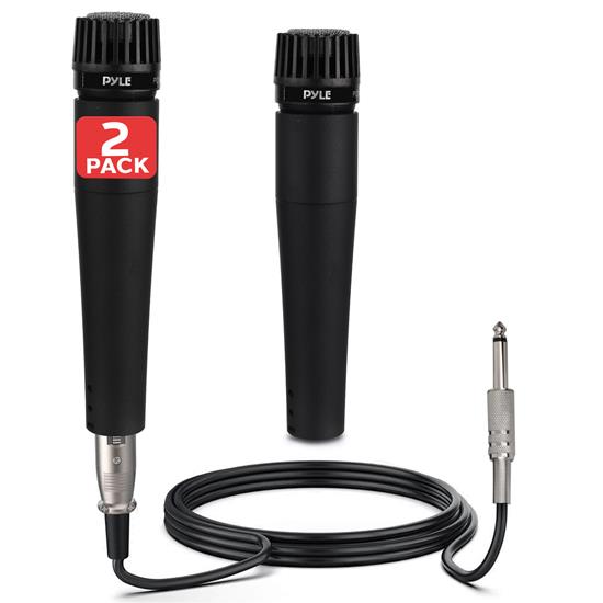 Pyle - PDMIC78X2 , Musical Instruments , Microphones - Headsets , Sound and Recording , Microphones - Headsets , 2 Pcs. Professional Moving Coil Microphone, Dynamic Handheld Mic with 15' ft. XLR Cable