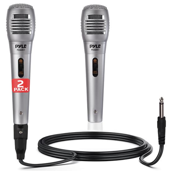 Pyle - PDMIK1X2 , Musical Instruments , Microphones - Headsets , Sound and Recording , Microphones - Headsets , 2 Pcs. Dynamic Microphone, Professional Moving Coil Handheld Mic with 6.5' ft. XLR Cable