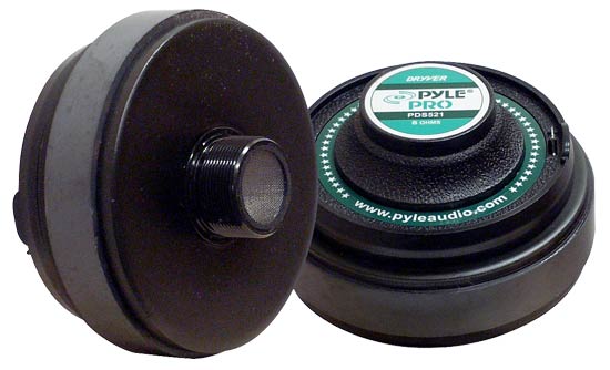 Pyle - PDS521 , Sound and Recording , Tweeters - Horn Drivers , 2.02" Titanium Horn Driver 8 Ohm 1-3/8" x 18 TPI 