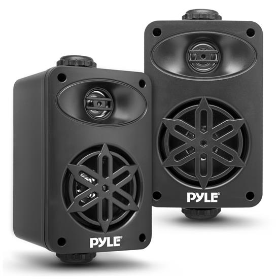 Pyle - PDWR35BK , Home and Office , Home Speakers , Sound and Recording , Home Speakers , 3.5” 2-Way Indoor/Outdoor Speaker System - 1/2” High Compliance Polymer Tweeter (Black)