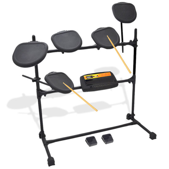 Pyle - PED03 , Musical Instruments , Drums , Electronic Drum Set with Natural Response Drums - Includes 5 Drum Pads and Fully Adjustable Drum Rack