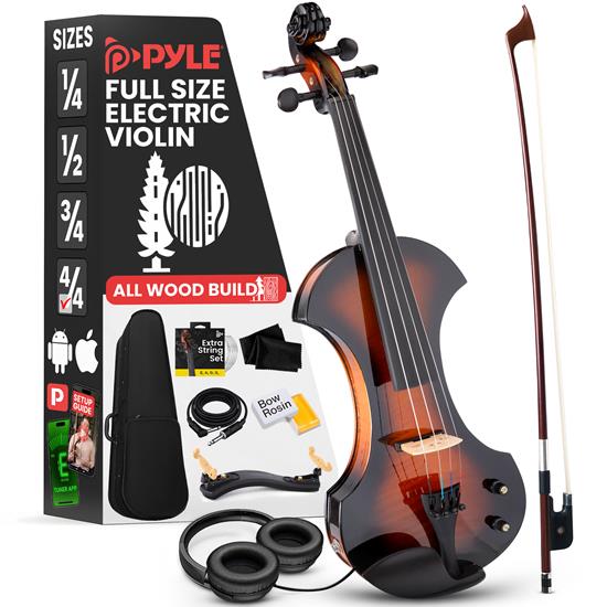 Pyle - PEGVLN33 , Musical Instruments , Guitars , Electric Plywood Violin Stringed Instrument - Student Grade Violin with Accessory Kit Included