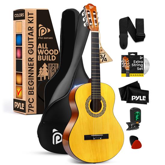 Pyle - PGACLS82YW , Musical Instruments , Guitars , 36’’ Acoustic Classic Guitar Beginner for Students and Adults (Yellow)