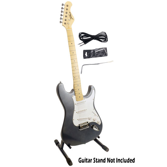 Pyle - PGE25 , Musical Instruments , String & Wind Instruments , Professional Full Size 6 String Electric Guitar w/ Satin Slate Metallic Finish