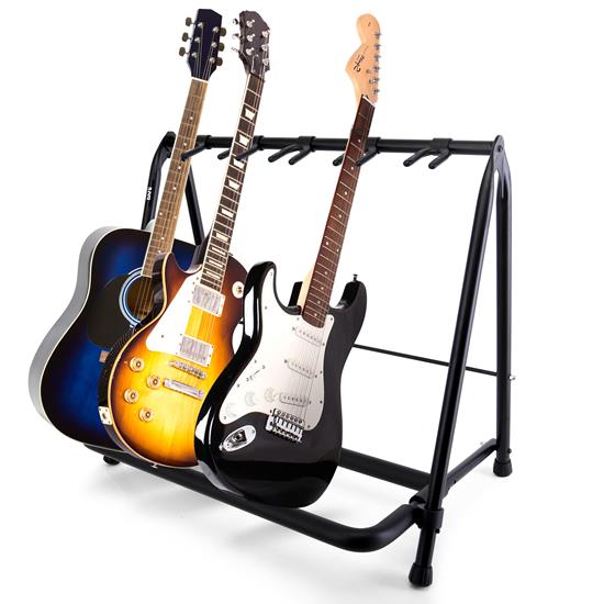 Pyle - PGST53.6 , Musical Instruments , Mounts - Stands - Holders , Sound and Recording , Mounts - Stands - Holders , 5-Space Foldable Guitar Rack - Guitar Stand, Multi-Instrument Floorstand Guitar Rack Holder