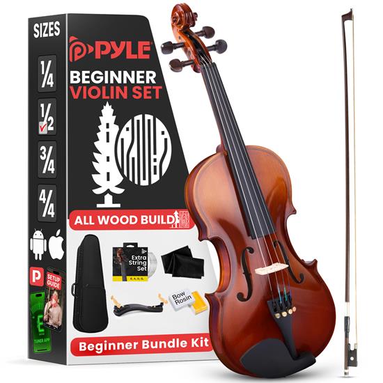 Pyle - PGVILN15 , Musical Instruments , Plywood Violin Stringed Instrument - Student Grade Violin with Accessory Kit Included