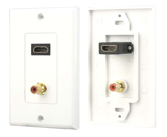 Pyle - PHDMRCF1 , Home and Office , Wall Plates - In-Wall Control , HDMI/Mono RCA Audio Combo Wall Plate