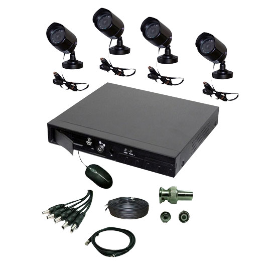 Pyle - PHDVR40 , Home and Office , TVs - Monitors , 4 Channel DVR & 4 Color Camera Surveilance Kit