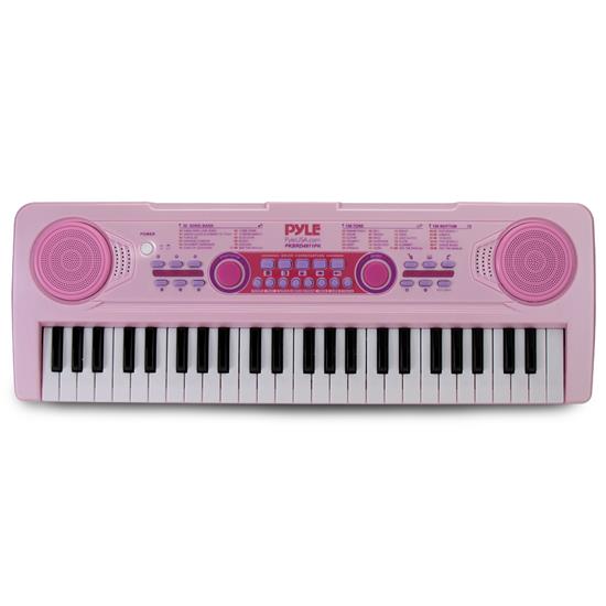 Pyle - PKBRD4911PK , Musical Instruments , Drums , Children’s Musical Karaoke Keyboard - Portable Kids Electronic Piano Keyboard with Built-in Rechargeable Battery & Wired Microphone