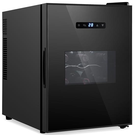 Pyle - PKCWC128 , Kitchen & Cooking , Fridges & Coolers , Wine Chilling Refrigerator Cellar - Single-Zone Wine Cooler/Chiller, Digital Touch Button Control with Air Tight Seal, Contains Placement for Standing Bottles (12 Bottle Storage Capacity)
