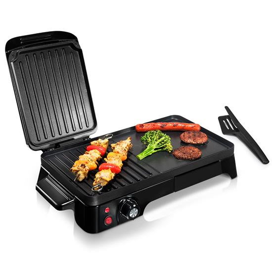 Pyle - PKGRIL43.5 , Kitchen & Cooking , Cooktops & Griddles , Electric Griddle - Crepe Maker Hot Plate Cooktop with Press Grill for Paninis