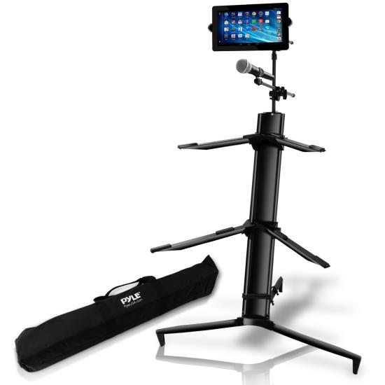 Pyle - PKS75 , Musical Instruments , Mounts - Stands - Holders , Sound and Recording , Mounts - Stands - Holders , Dual Tier Keyboard/Piano Stand with Microphone & Tablet Mount Holders