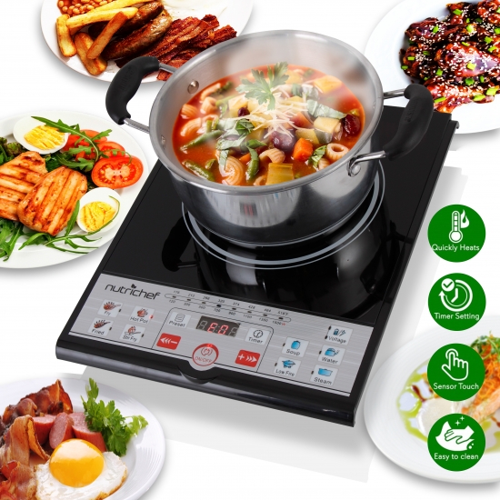 Pyle - PKSTIND26 , Kitchen & Cooking , Cooktops & Griddles , Induction Cooktop - Digital Countertop Induction Burner with Adjustable Temp Control