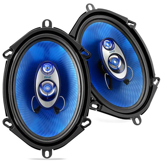 Pyle - PL573BL , On the Road , Vehicle Speakers , 5'' x 7'' / 6'' x 8'' 300 Watt Three-Way Speakers
