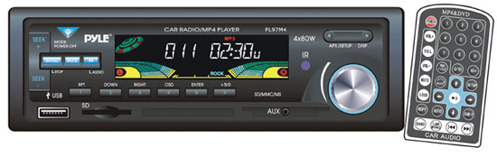 Pyle - PL97M4 , On the Road , Headunits - Stereo Receivers , AM/FM-MP4 Video Player with USB/SD Reader & Aux Input