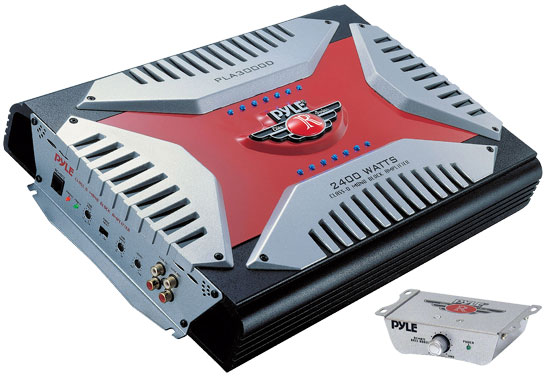 Pyle - PLA3000D , On the Road , Vehicle Amplifiers , Red Elite 2400 Watt Class-D Mono Block Mosfet Digital Amplifier