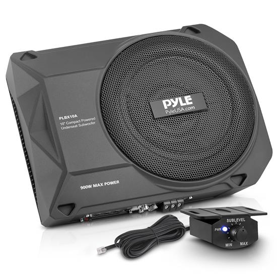 Pyle - PLBX10A , On the Road , Vehicle Subwoofers , 10” 900 Watts Low-Profile Active Amplified Car Audio Subwoofer System, Suitable for Under-seat Installations