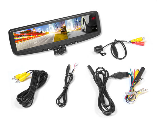 Pyle - PLCMDVR5 , On the Road , Rearview Backup Cameras - Dash Cams , HD DVR Recording Rearview Backup Camera & Mirror Monitor Display Screen System, Parking/Reverse Assist, Dual Cameras, Distance Scale Lines, Motion Impact, Image and Video Record