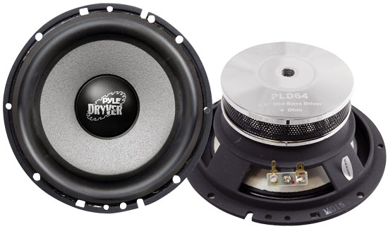 Pyle - PLD64 , On the Road , Vehicle Speakers , 6.5'' 400 Watt Mid-Bass Drivers