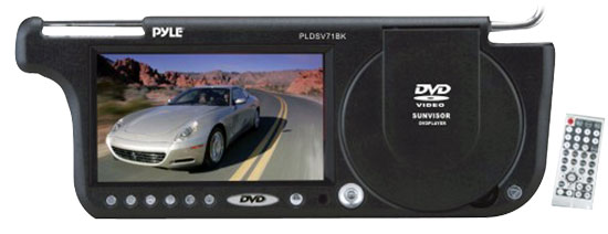 Pyle - PLDSV71BK , On the Road , Video Monitors , 7'' TFT Right Sun visor w/build-in Multimedia Disc/USB-SD Card Slot (Black)