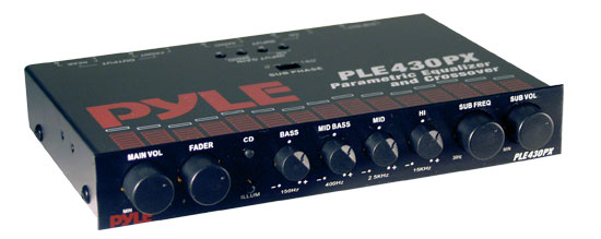 Pyle - PLE430PX , On the Road , Equalizers - Crossovers , In-Dash 4 Band Parametric Equalizer/Crossover