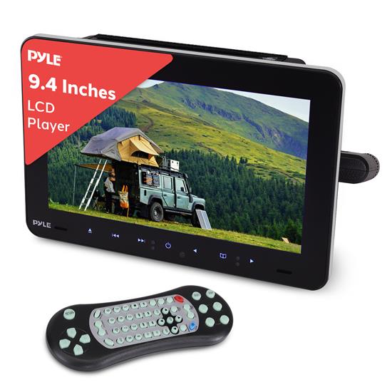 Pyle - PLHRDVD904.3 , On the Road , Headrest Video , Vehicle Headrest Mount Multimedia Disc Player - Car Video Entertainment Display Monitor (9.4’’ -inch)