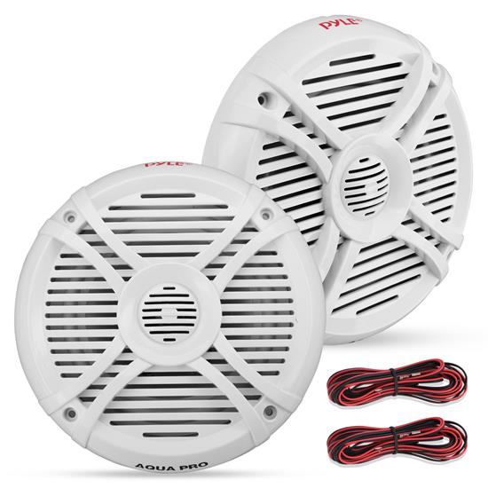 Pyle - PLMRX67 , Used , On the Road , Vehicle Speakers , Dual 6.5'' Water Resistant Marine Speakers, 2-Way Full Range Stereo Sound, 250 Watt, White