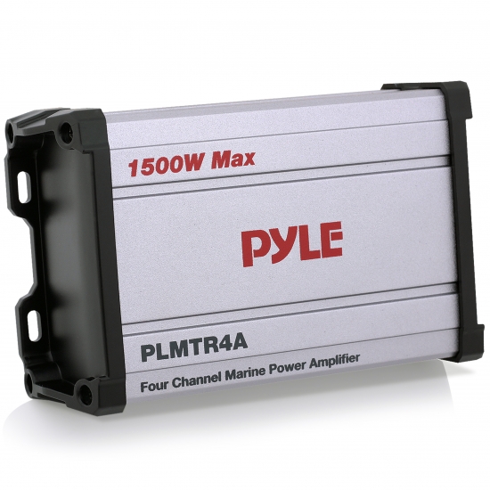 Pyle - PLMTR4A , On the Road , Vehicle Amplifiers , 4-Ch. Water-Resistant Rated Amplifier - Marine Grade PowerSport Amp for ATV, UTV, 4x4, Jeep (1500 Watt)