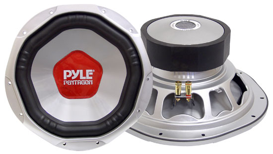 Pyle - PLPNW12 , On the Road , Vehicle Subwoofers , 12'' 1200 Watt Pentagon Shaped Subwoofer