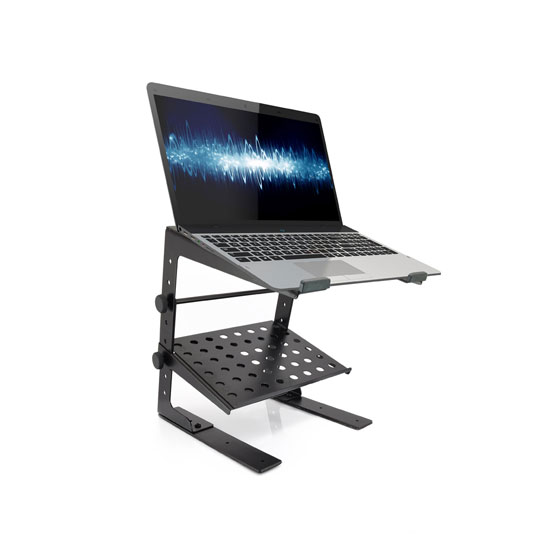 Pyle - PLPTS30 , Musical Instruments , Mounts - Stands - Holders , Sound and Recording , Mounts - Stands - Holders , Laptop Computer Stand For DJ With Flat Bottom Legs