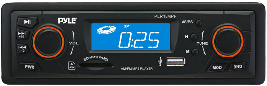 Pyle - PLR18MPF , On the Road , Headunits - Stereo Receivers , In-Dash AM/FM-MPX Receiver MP3 Playback w/ USB/SD Card