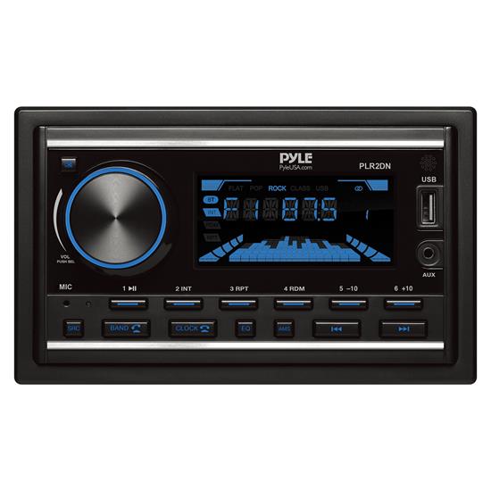 Pyle - PLR2DN , On the Road , Headunits - Stereo Receivers , Stereo Receiver Power Amplifier - AM/FM/MP3/BT/USB/AUX, Stereo Receiver, Double DIN, 30 Preset Memory Stations, LCD Display with Remote Control