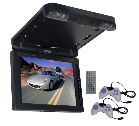 Pyle - PLRD103IF , On the Road , Overhead Monitors - Roof Mount , 10.4'' TFT LCD Flip-Down Roof Mount Multimedia Disc Monitor & IR/FM Transmitter