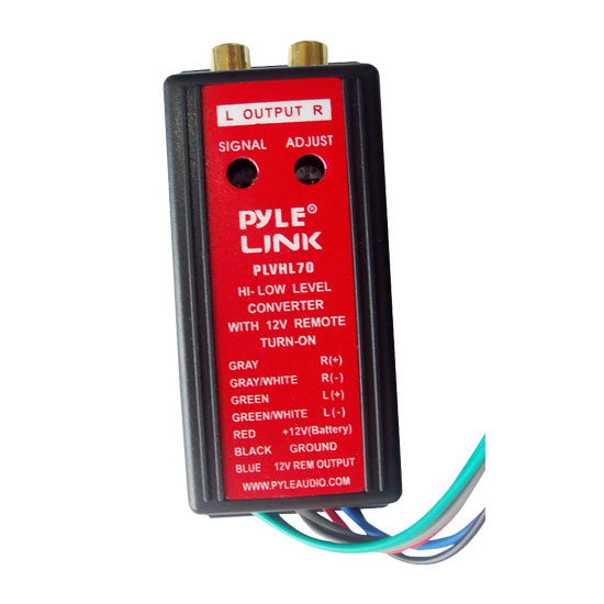 Pyle - PLVHL70 , On the Road , Plug-in Audio Accessories - Adapters , 2-Channel HI Level To Low Level Converter with 12V Remote Turn-On